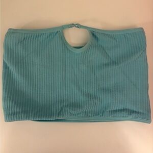 Ribbed Blue Tube Top